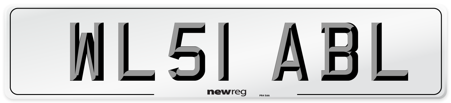WL51 ABL Number Plate from New Reg